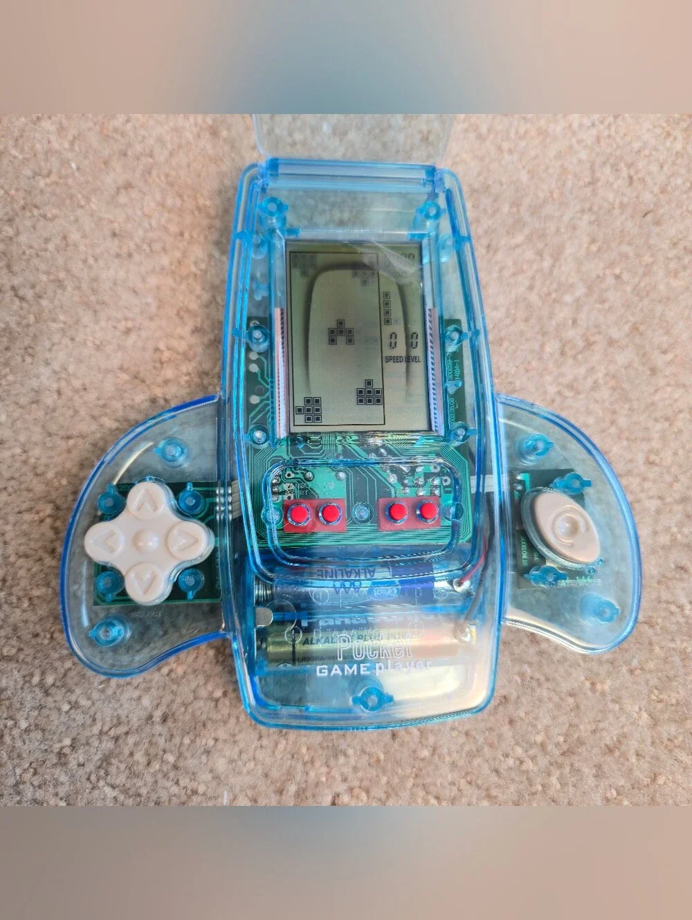 Blue POCKET GAME PLAYER, Portable Handheld Electronic Spaceship w/11 Video Games